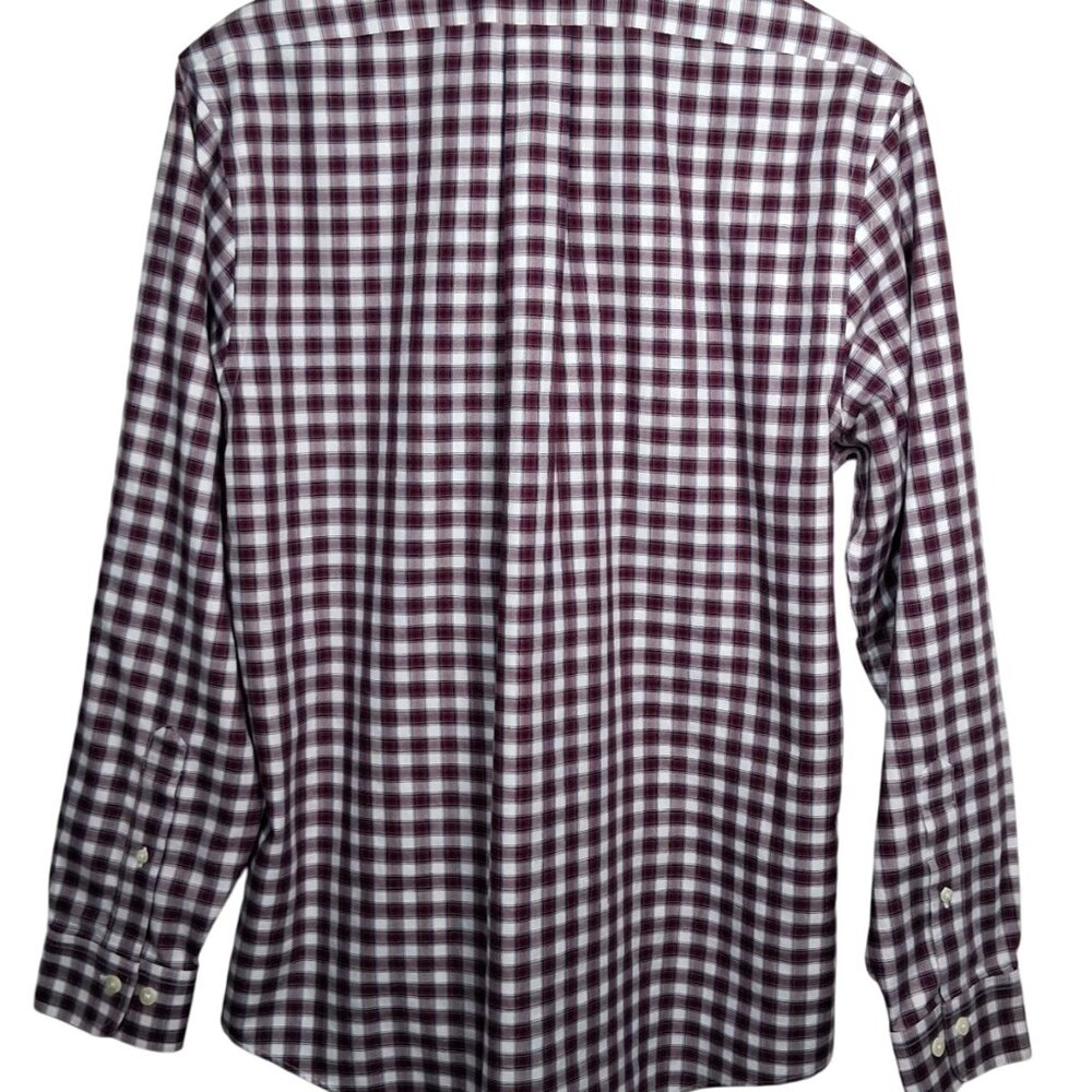 Brooks Brothers Shirt Men Meidum Regent Fit White Red Blue Plaid Button Down - Picture 3 of 14
